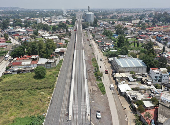 fotografía aérea con drones del Tren Suburbano Lechería–AIFA, Estado de México